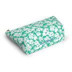 Seafoam Hibiscus Floral Cosmetic Bag
