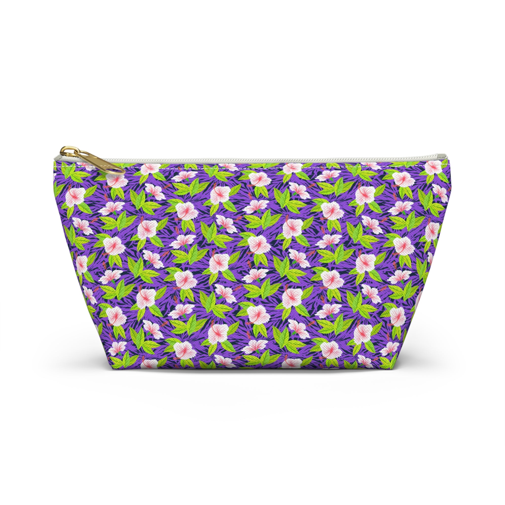 Purple Leaf Hibiscus Cosmetic Bag