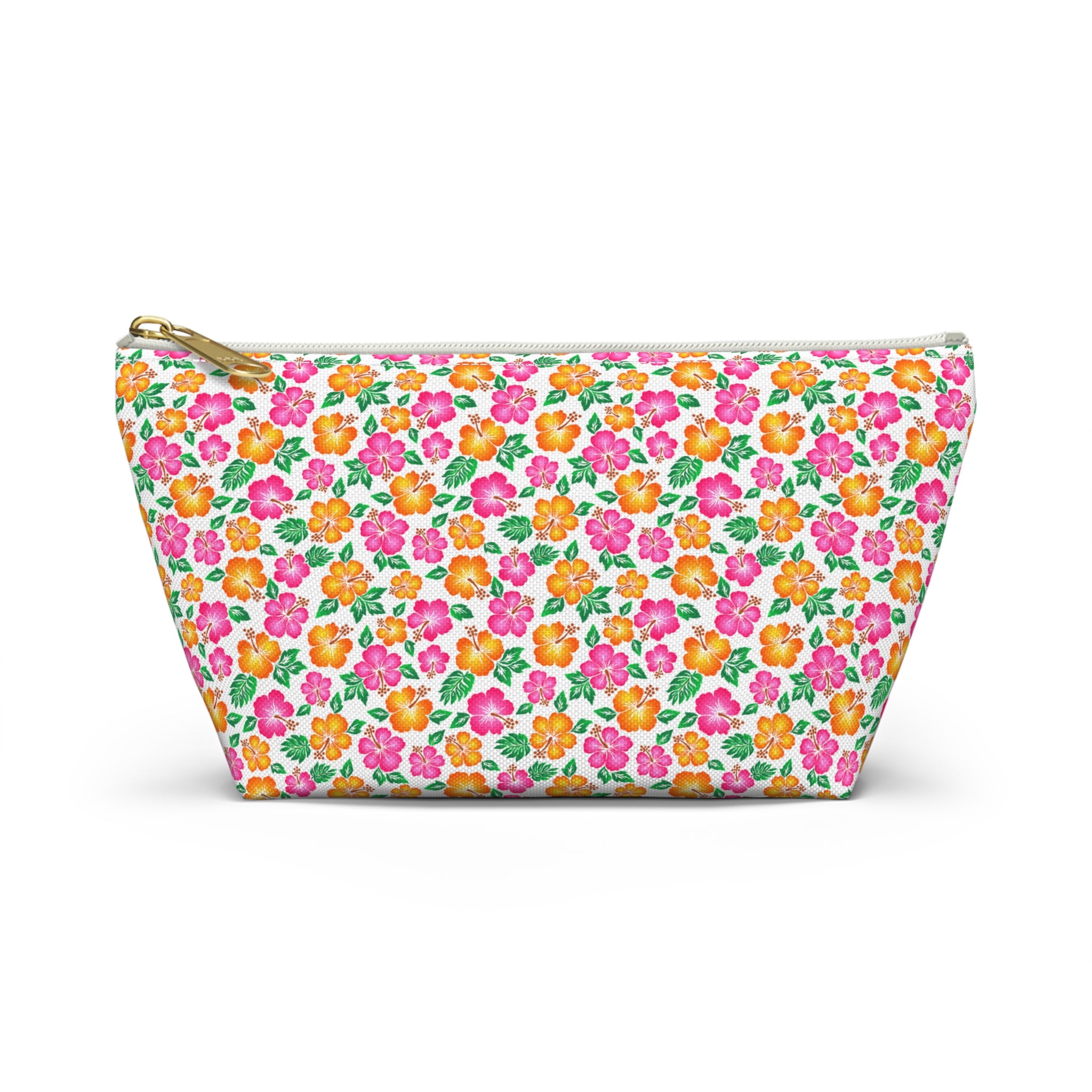 Tropical Gardens on White Cosmetic Bag