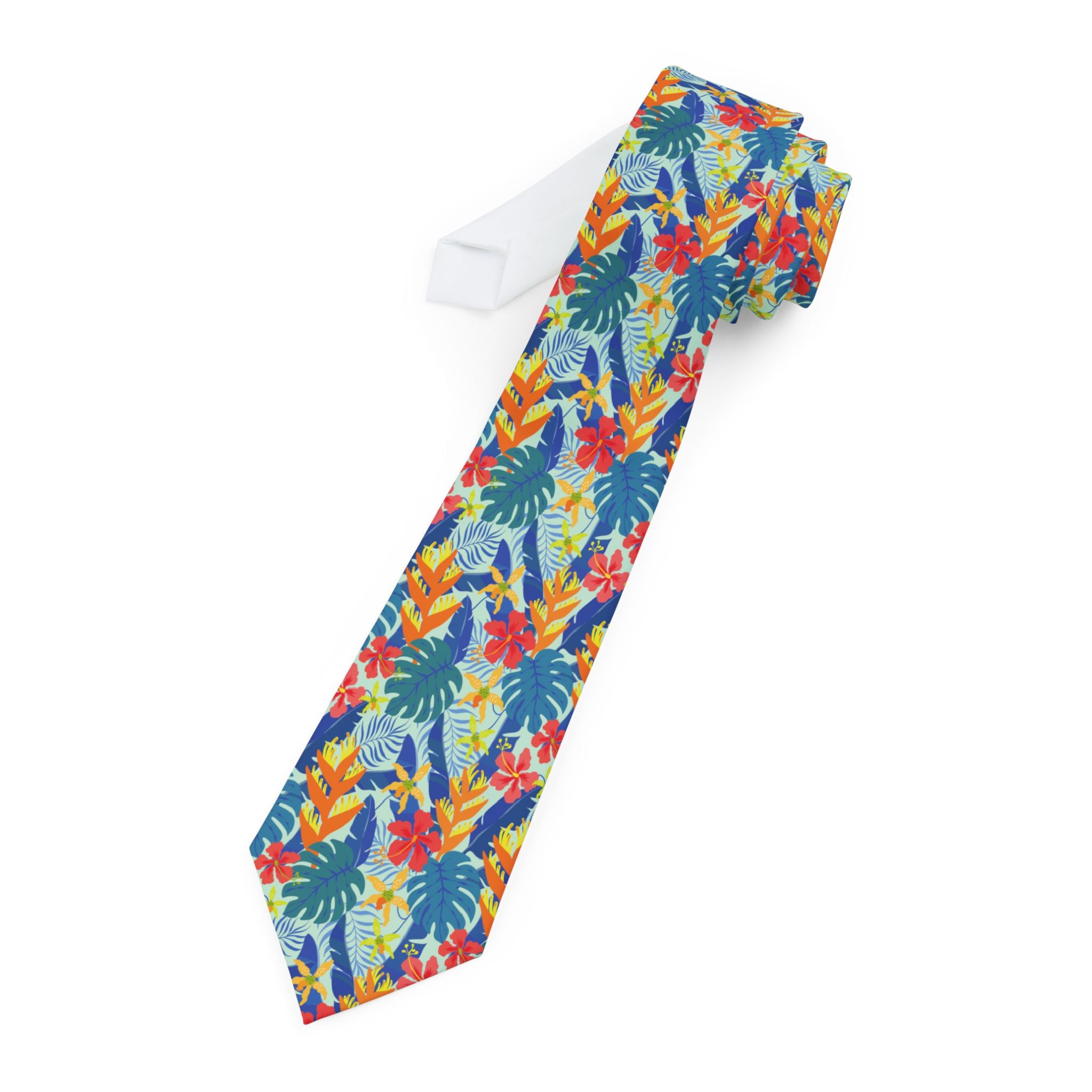 Tropical Beach Flowers Mens Necktie