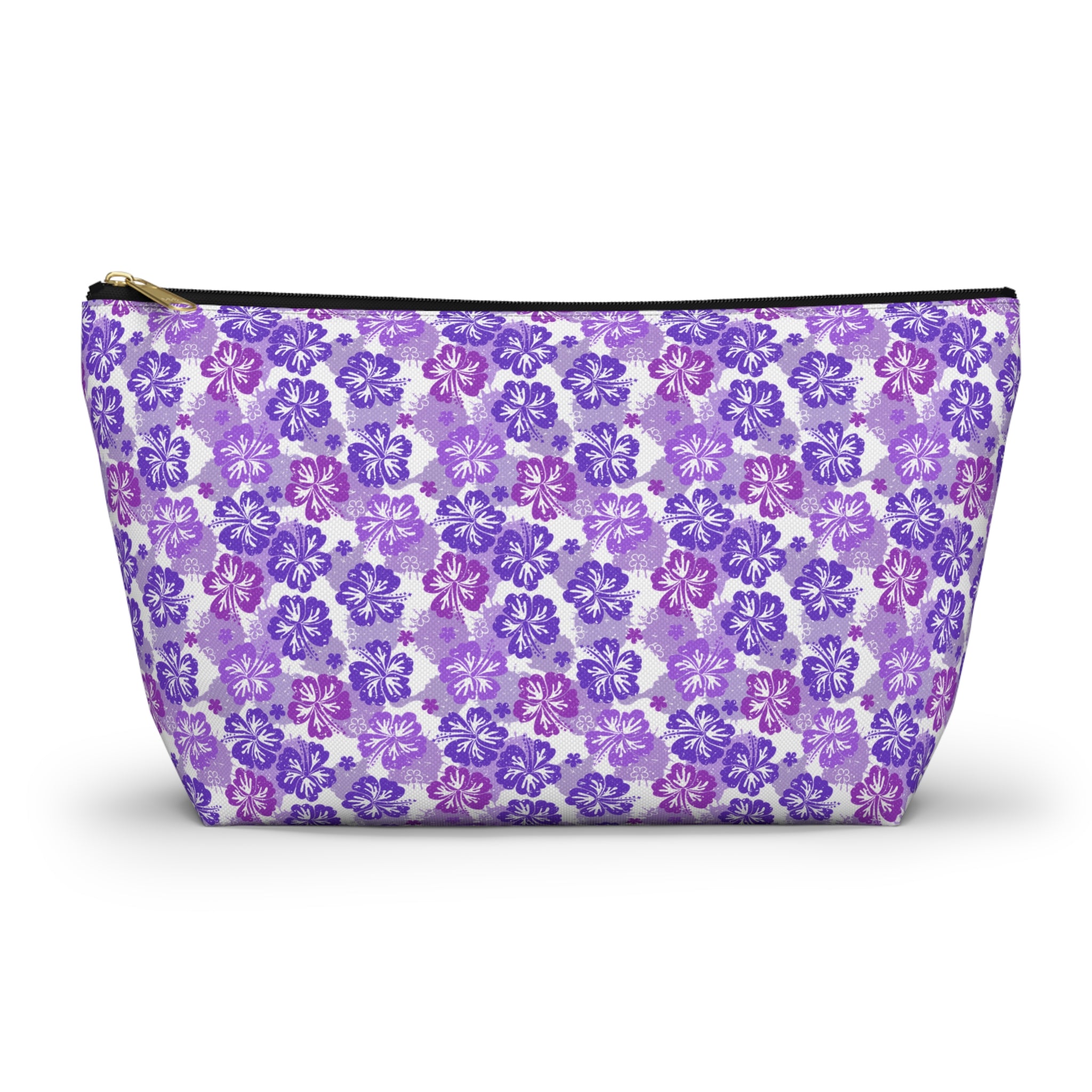 Shades of Purple Hibiscus Flower Cosmetic Bag
