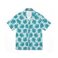 Blue Monstera Floral Hawaiian Shirt