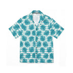 Blue Monstera Floral Hawaiian Shirt
