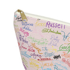 Character Autographs on Pink Cosmetic Bag