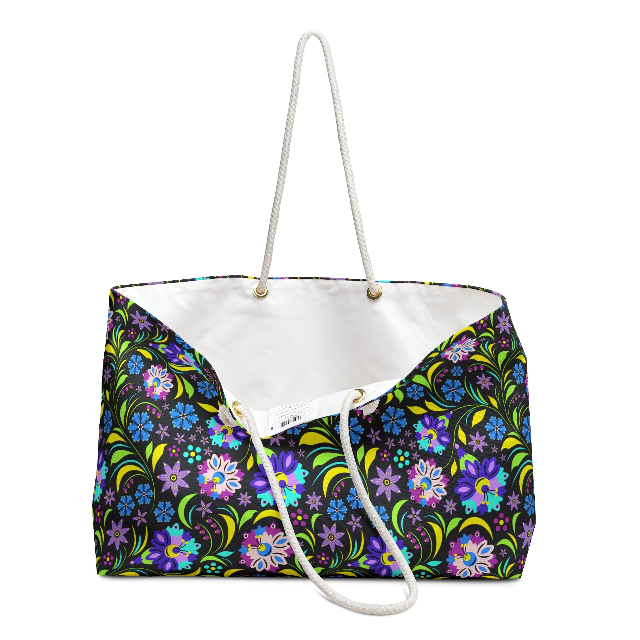Neon Night Blooms Weekender Bag