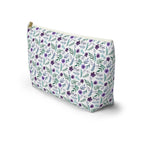 Violet Watercolor Floral Cosmetic Bag