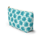 Blue Monstera Floral Cosmetic Bag