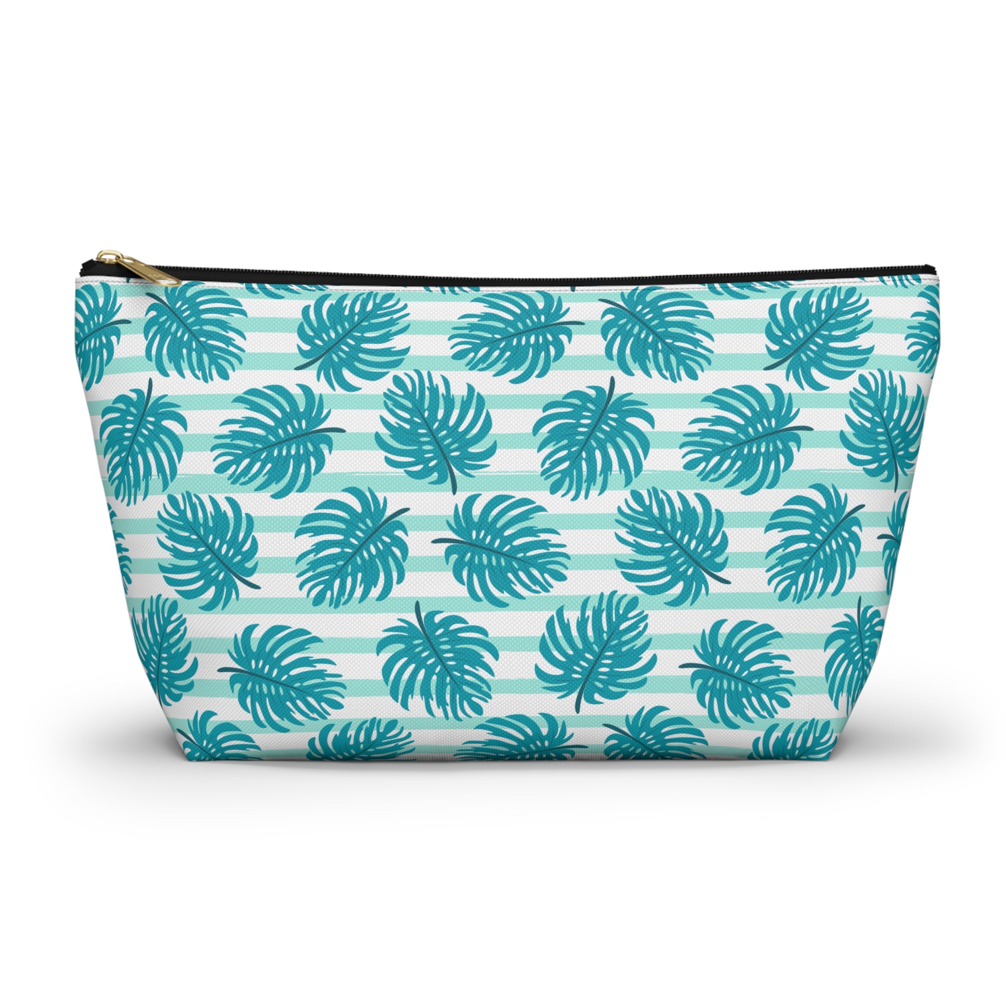 Blue Monstera Floral Cosmetic Bag
