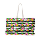 Zebra Hibiscus Floral Weekender Bag
