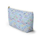 Character Autographs on Blue Cosmetic Bag