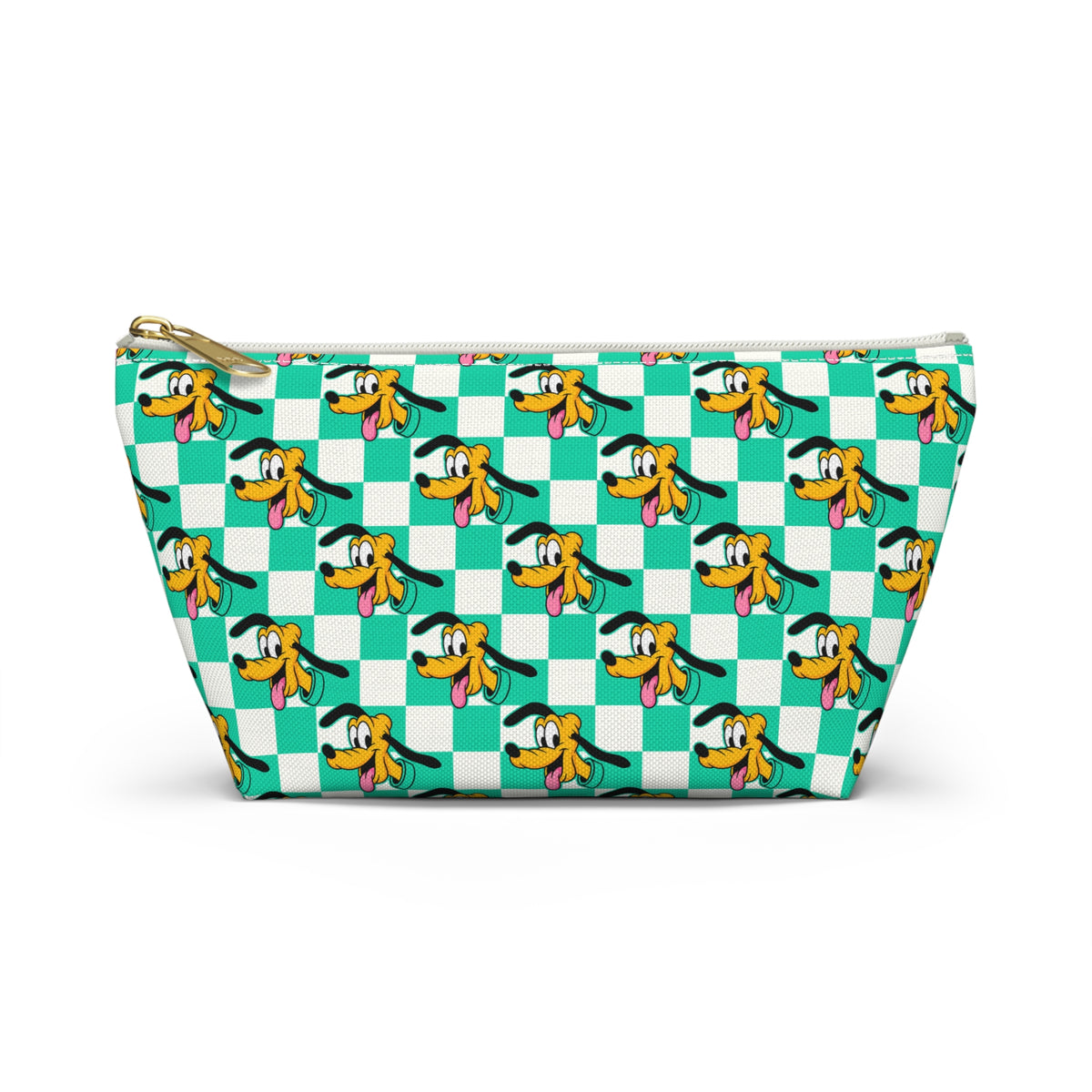 Teal Checkerboard Pluto  Cosmetic Bag