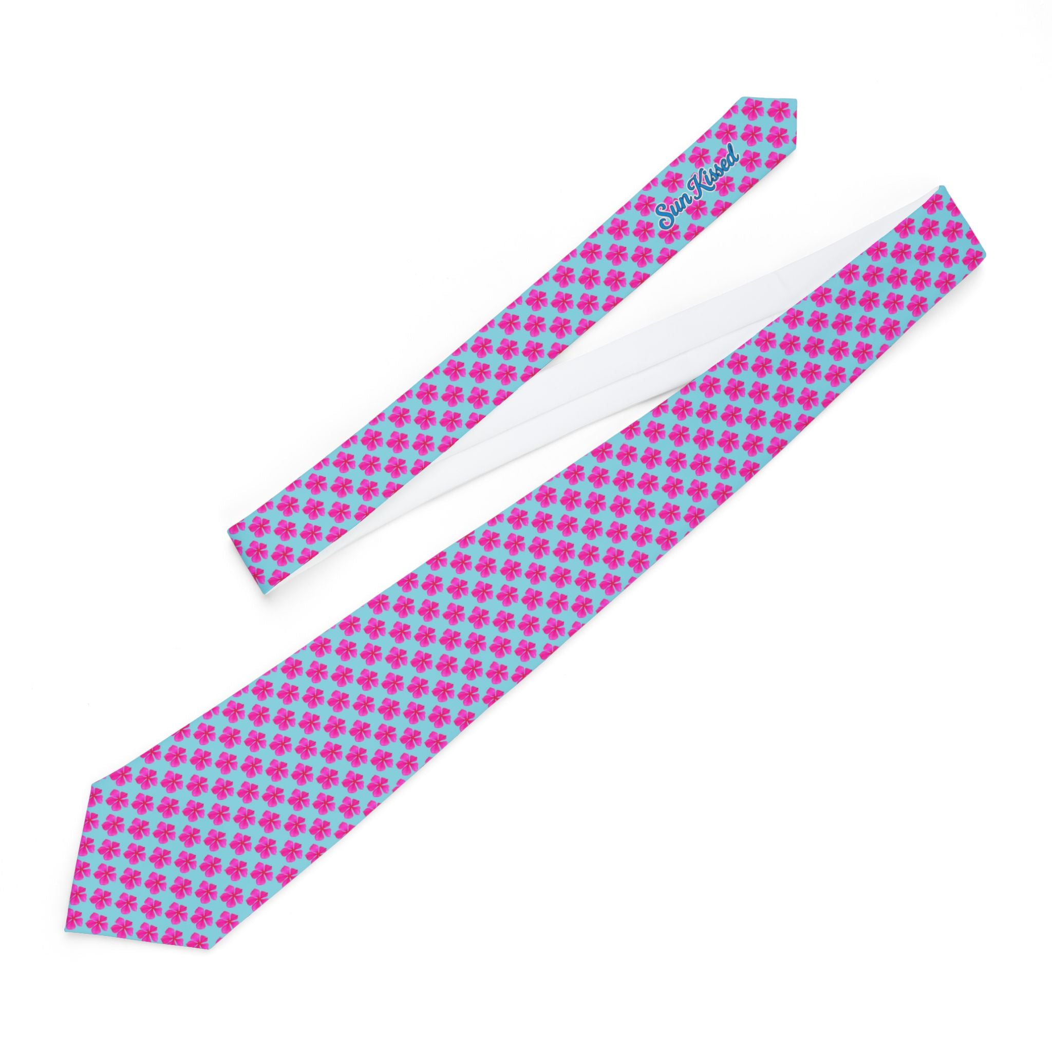 Pink Blooming Sky Mens Necktie