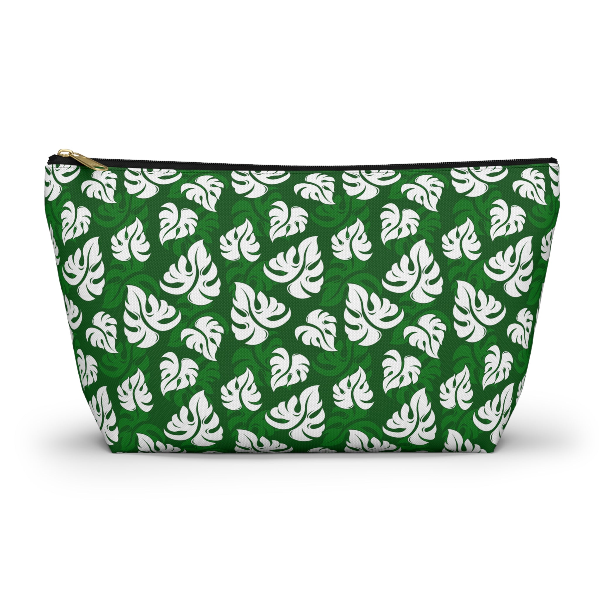 Monstera on Green Cosmetic Bag