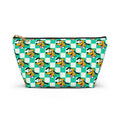 Teal Checkerboard Pluto  Cosmetic Bag
