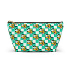Teal Checkerboard Pluto  Cosmetic Bag