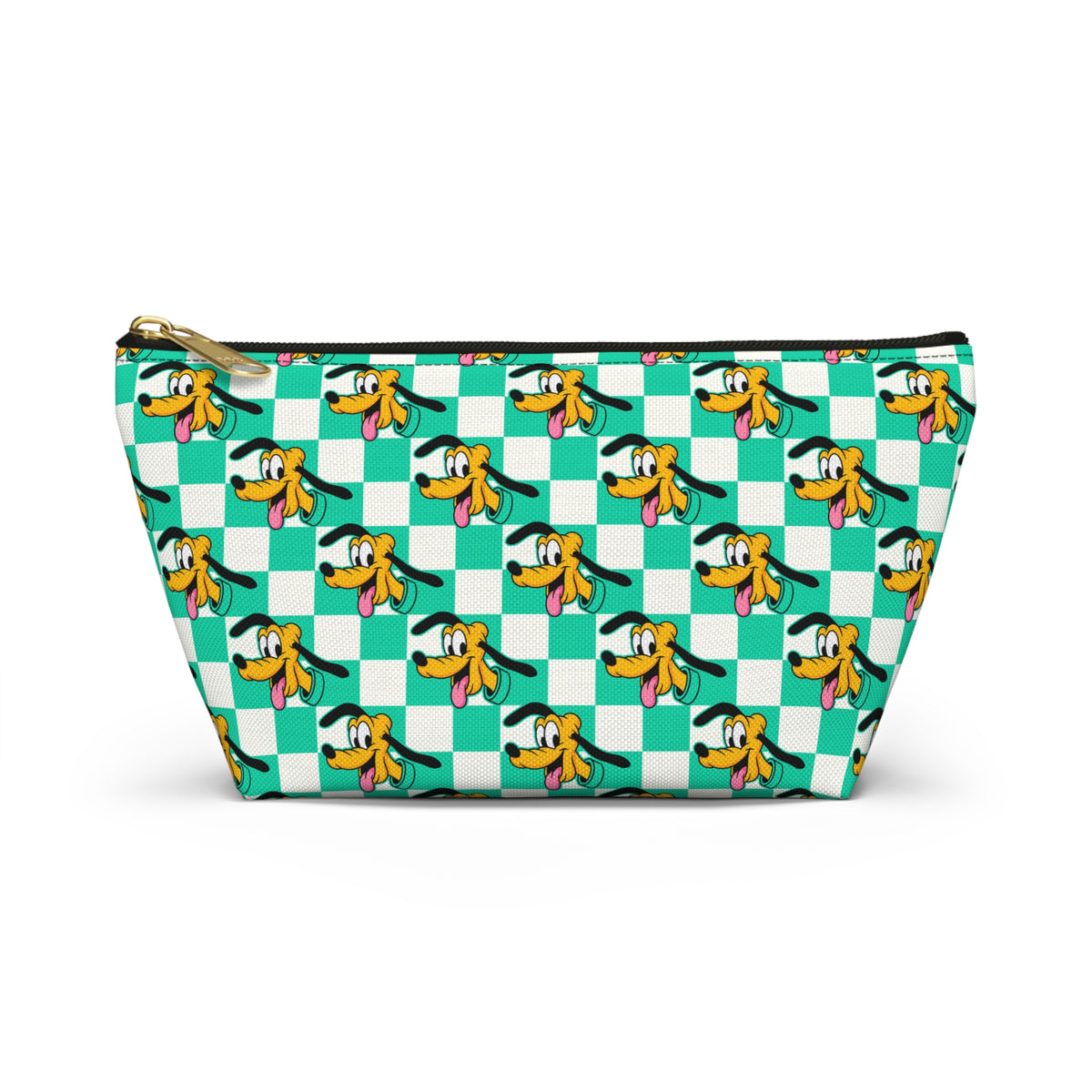 Teal Checkerboard Pluto  Cosmetic Bag