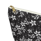 Black Landscape Floral Cosmetic Bag