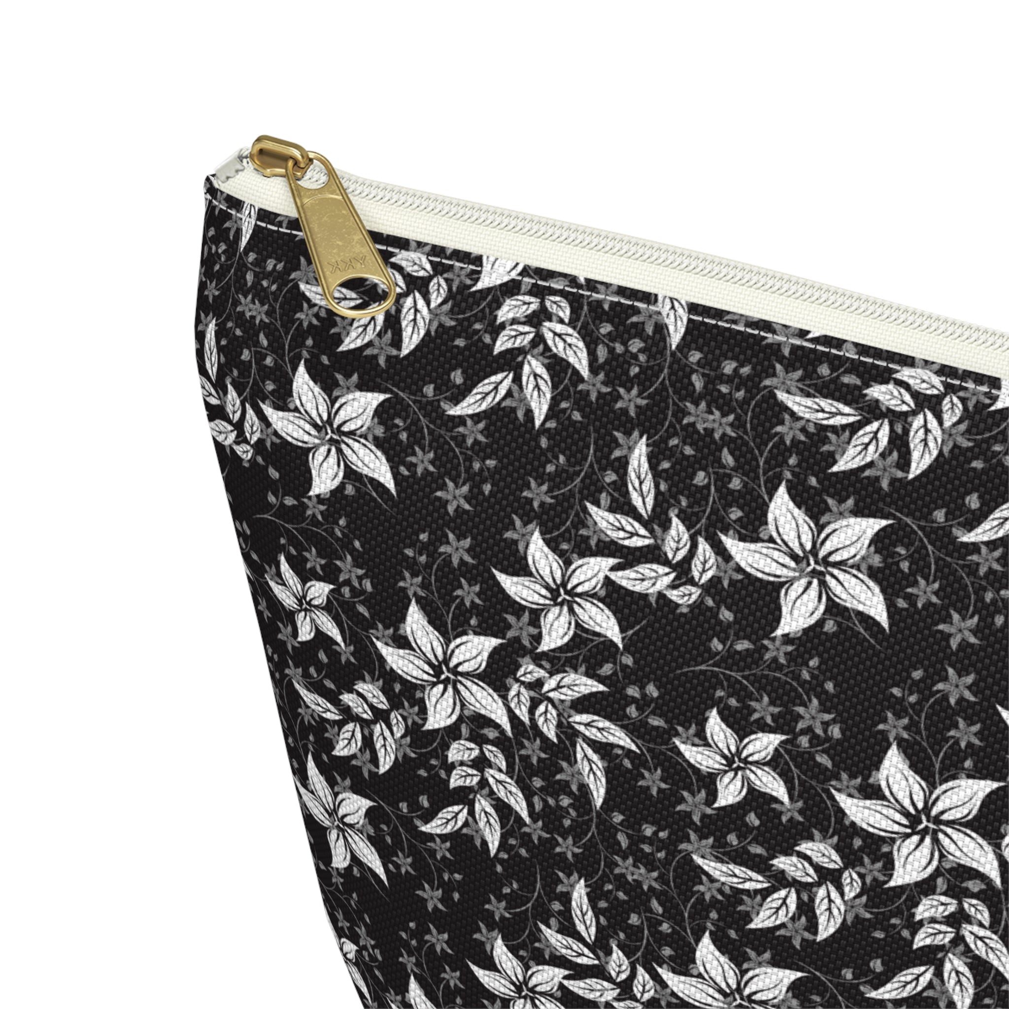 Black Landscape Floral Cosmetic Bag