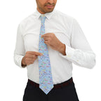 Character Autographs on Blue Mens Necktie