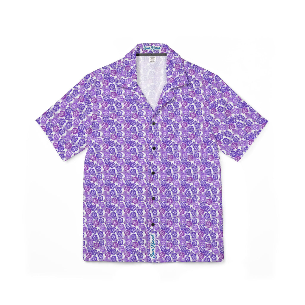 Shades of Purple Hibiscus Flower Hawaiian Shirt