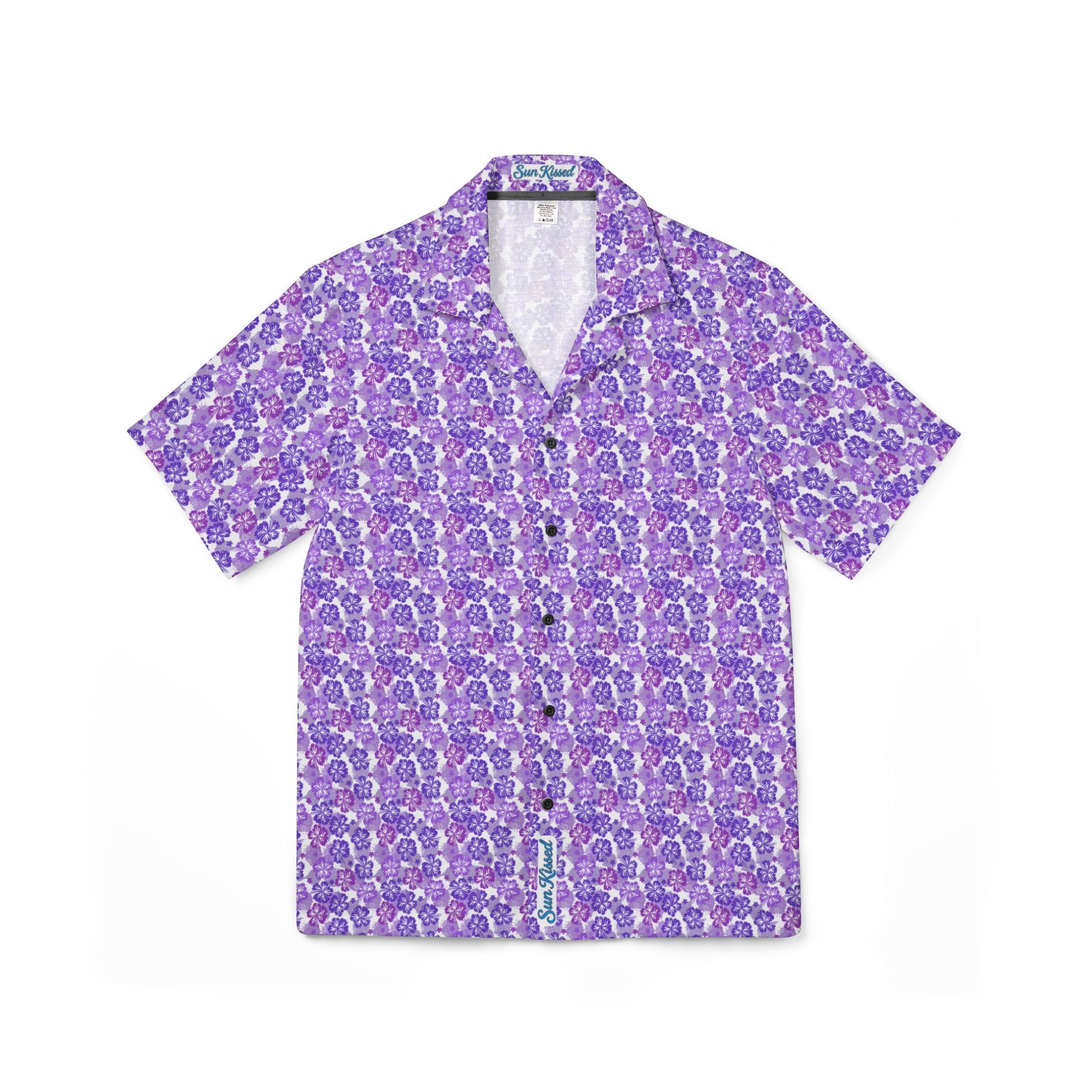 Shades of Purple Hibiscus Flower Hawaiian Shirt