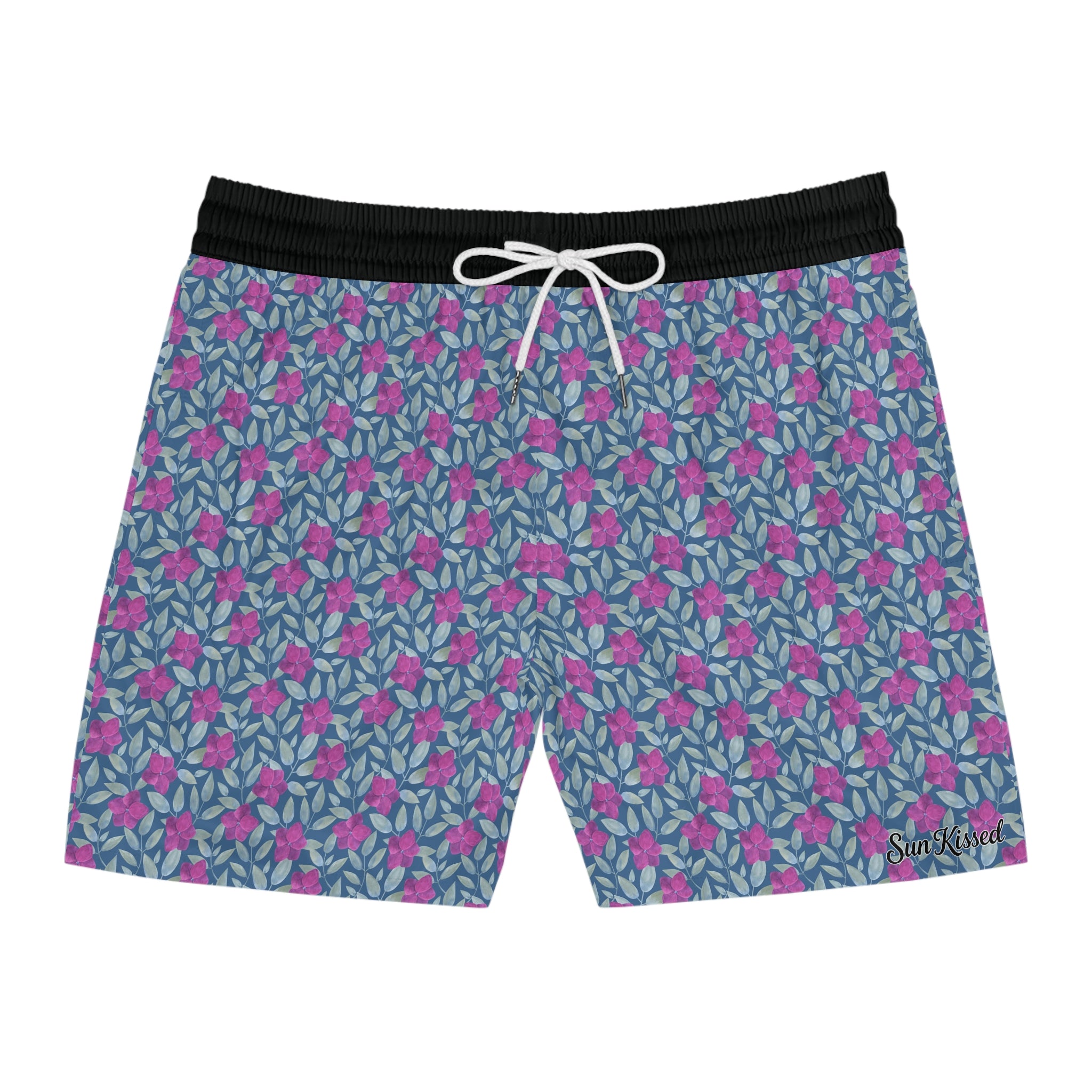 Vining Floral Mosaic Swim Trunks