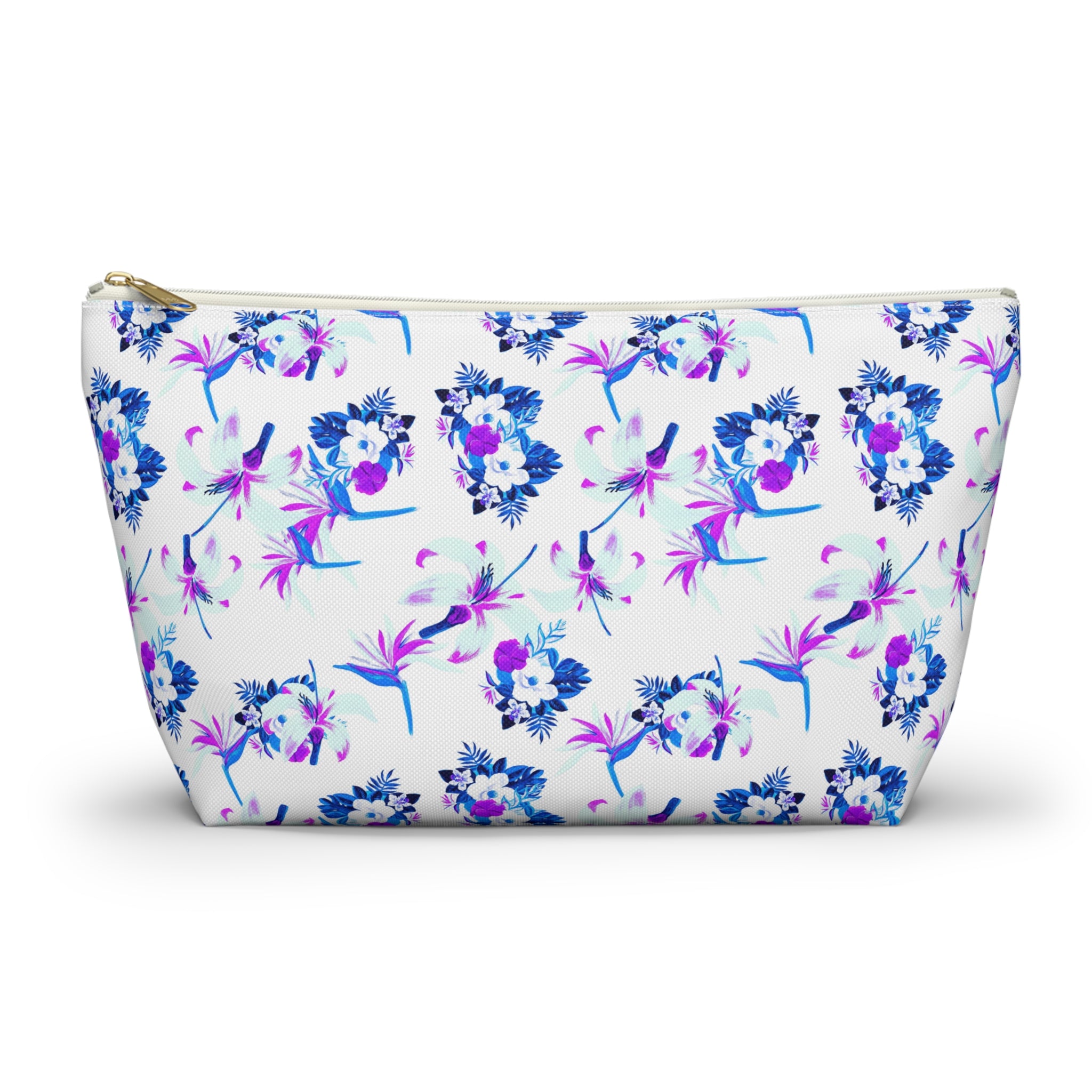 Purple Watercolor Petals Cosmetic Bag