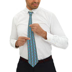Glossy Pink Floral Lattice Mens Necktie