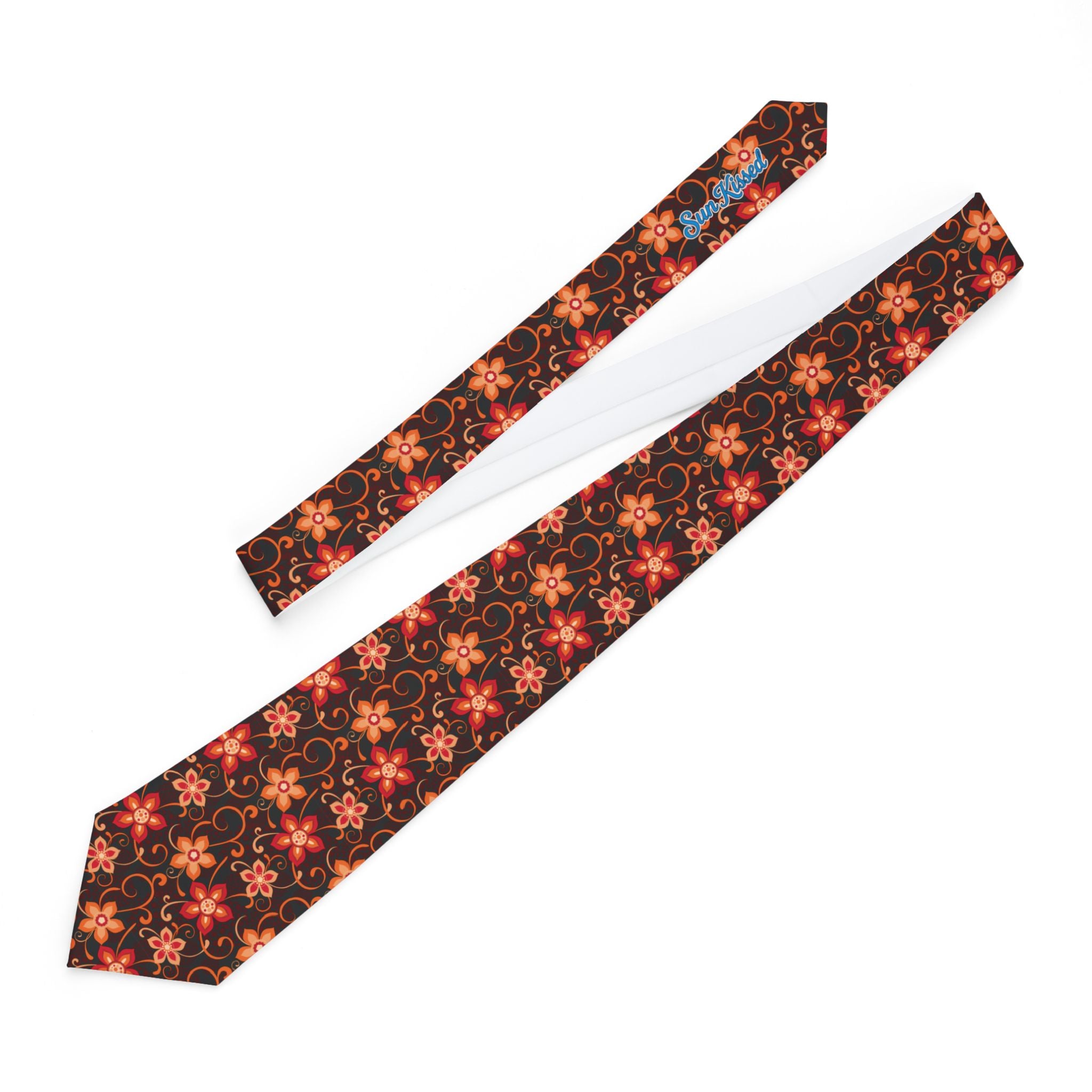 Orange Sunset Botanicals Mens Necktie