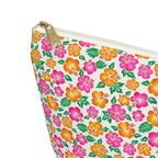 Tropical Gardens on White Cosmetic Bag