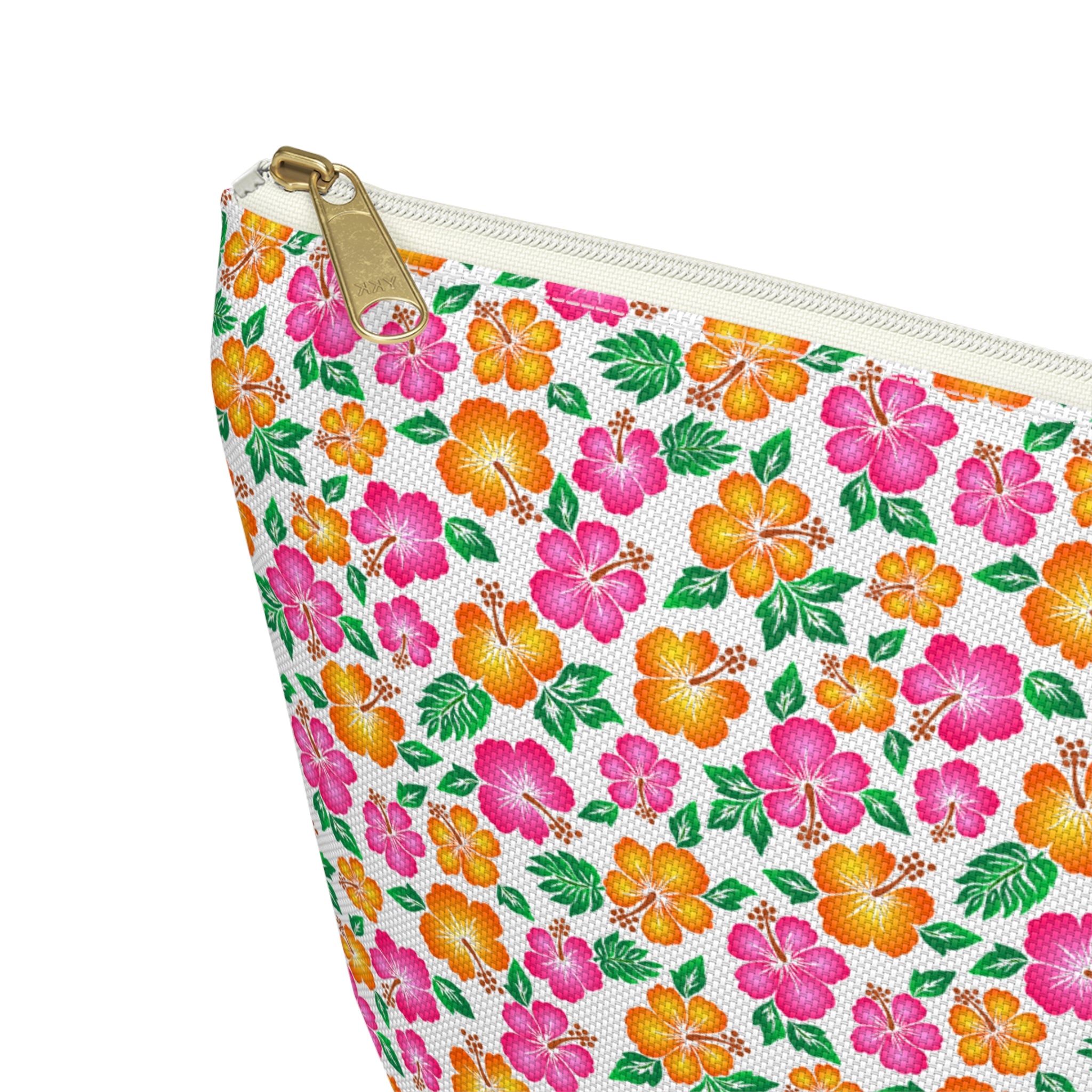 Tropical Gardens on White Cosmetic Bag