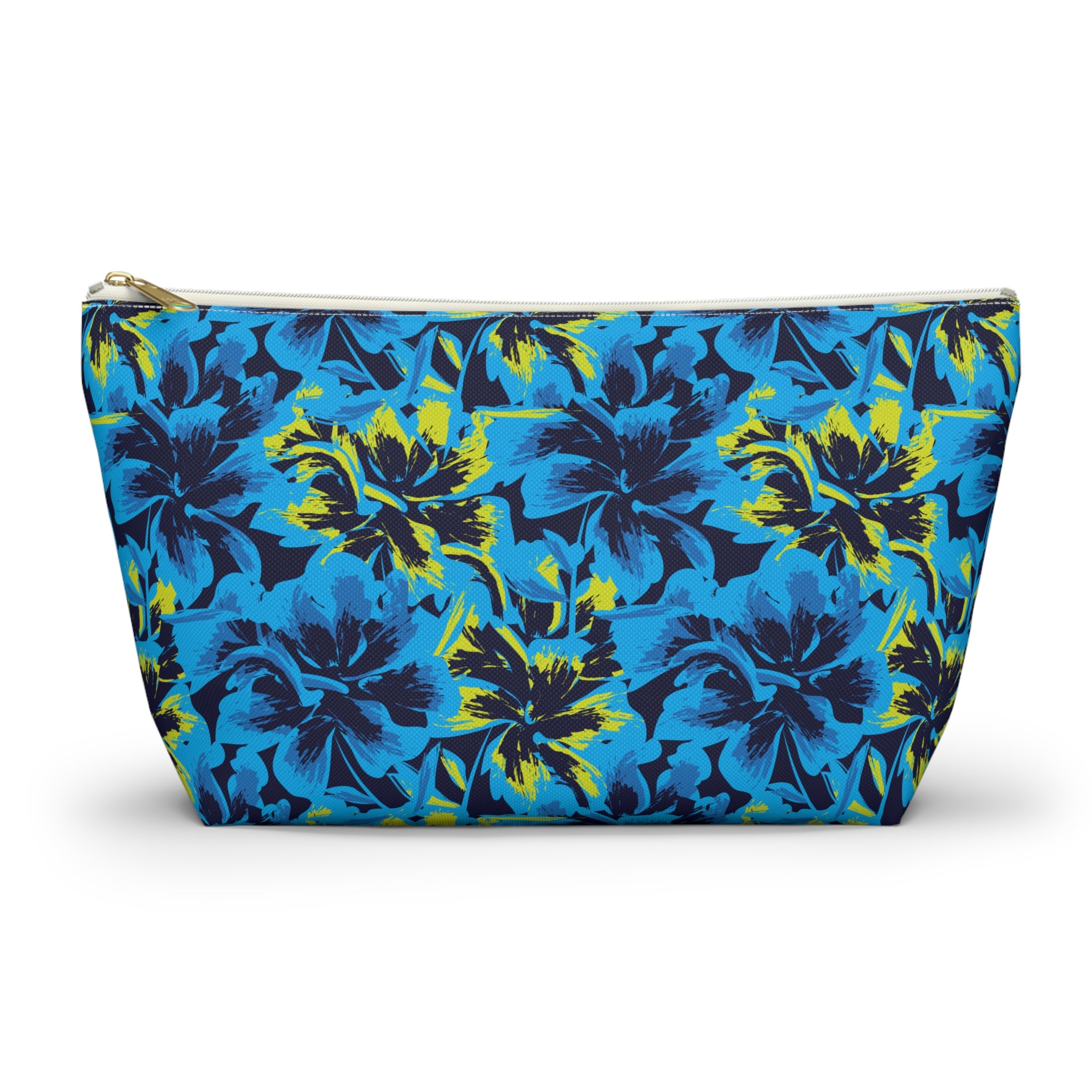 Black Light Hibiscus Cosmetic Bag