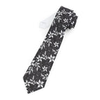 Black Landscape Floral Mens Necktie