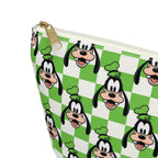 Green Checkerboard Goofy Cosmetic Bag