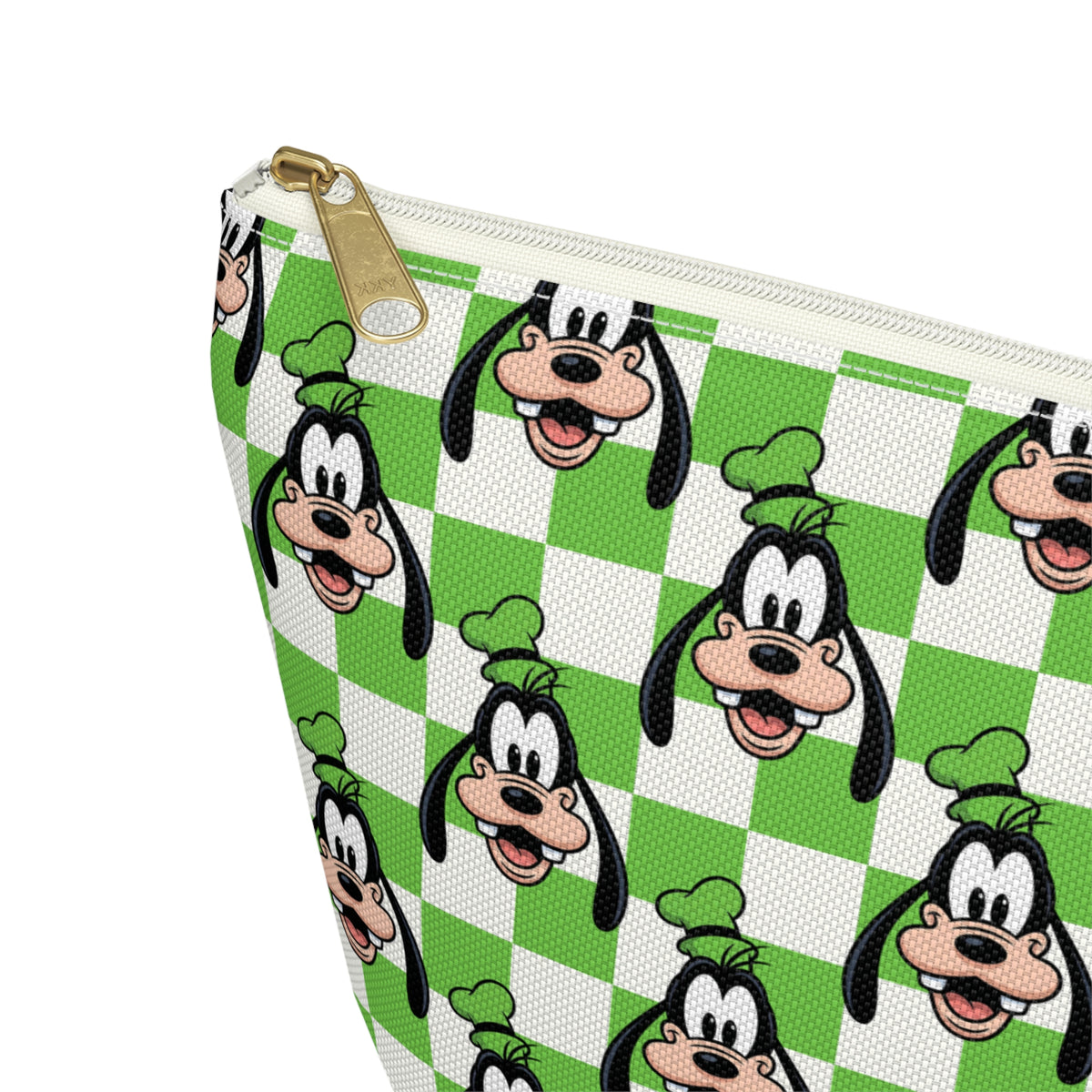 Green Checkerboard Goofy Cosmetic Bag