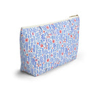 Blue Watercolor Floral Cosmetic Bag