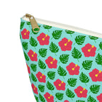 Monstera Leaf Hibiscus Cosmetic Bag