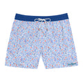 Blue Watercolor Floral Swim Trunks