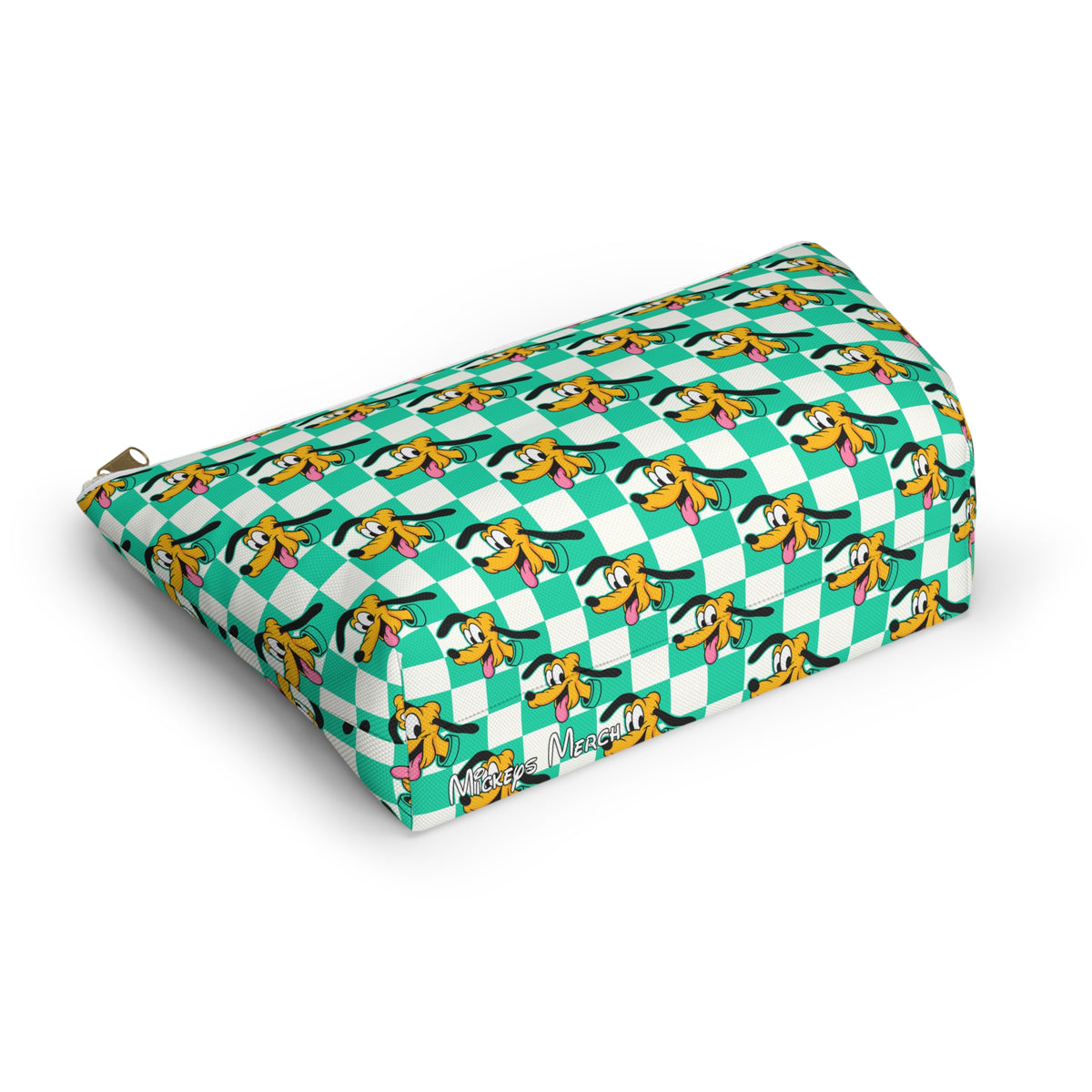Teal Checkerboard Pluto  Cosmetic Bag