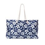 Nautical Blue Hibiscus Weekender Bag