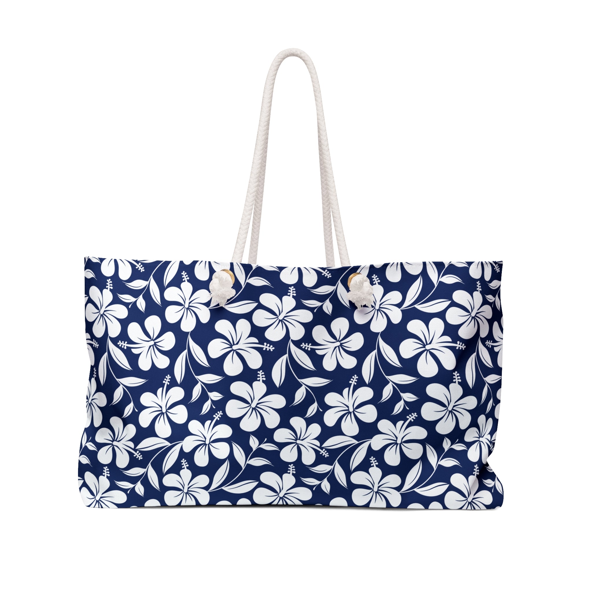 Nautical Blue Hibiscus Weekender Bag