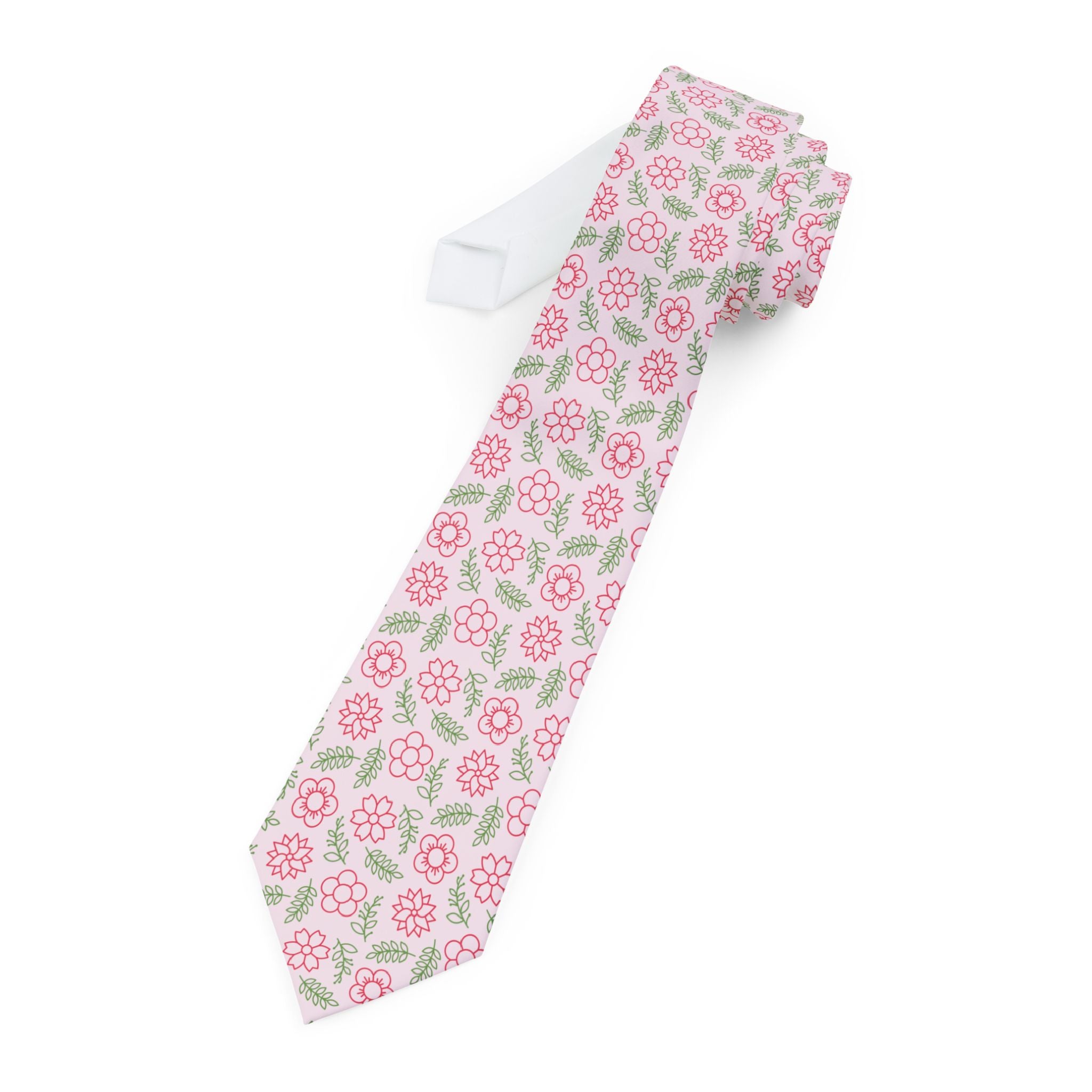 Spring Silhouette Floral Mens Necktie