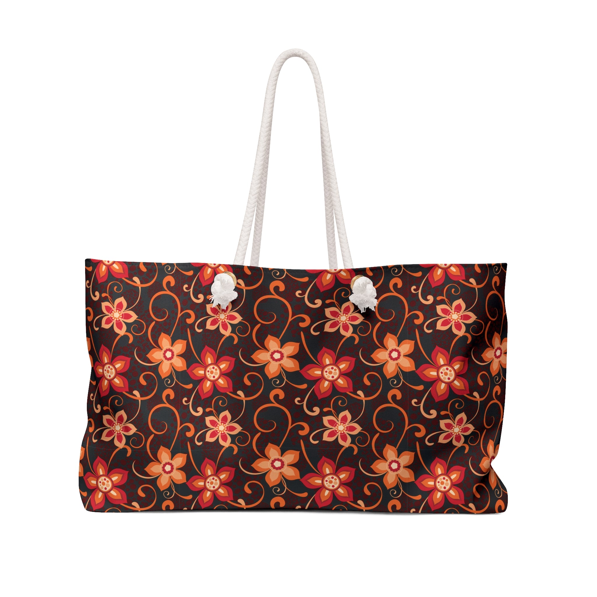 Orange Sunset Botanicals Weekender Bag