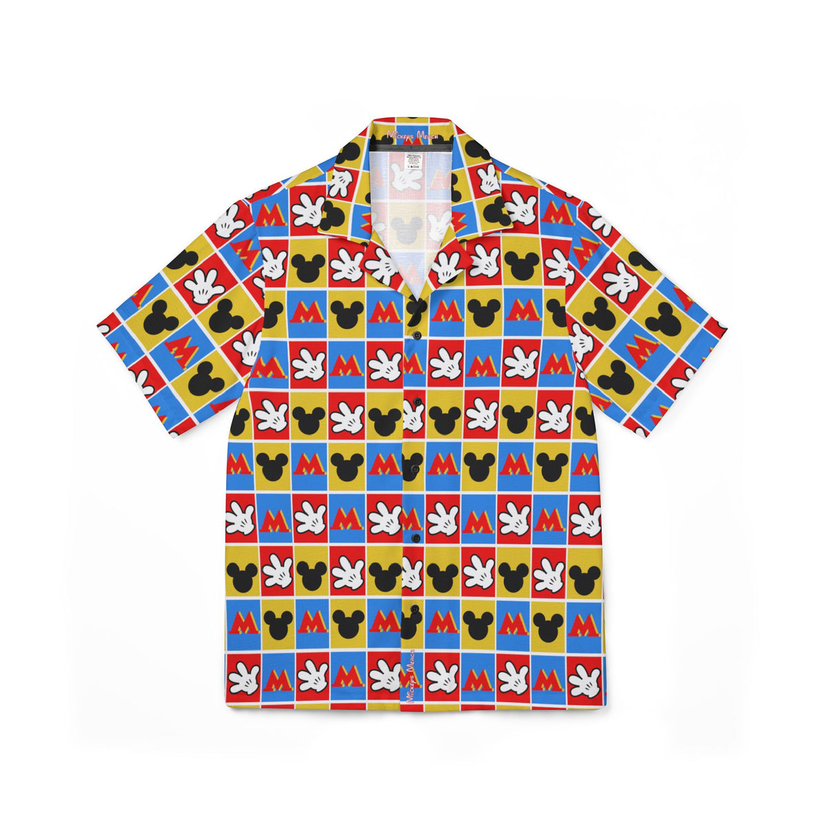 Checkerboard Mickey Hands Hawaiian Shirt