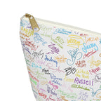 Character Autographs on White Cosmetic Bag