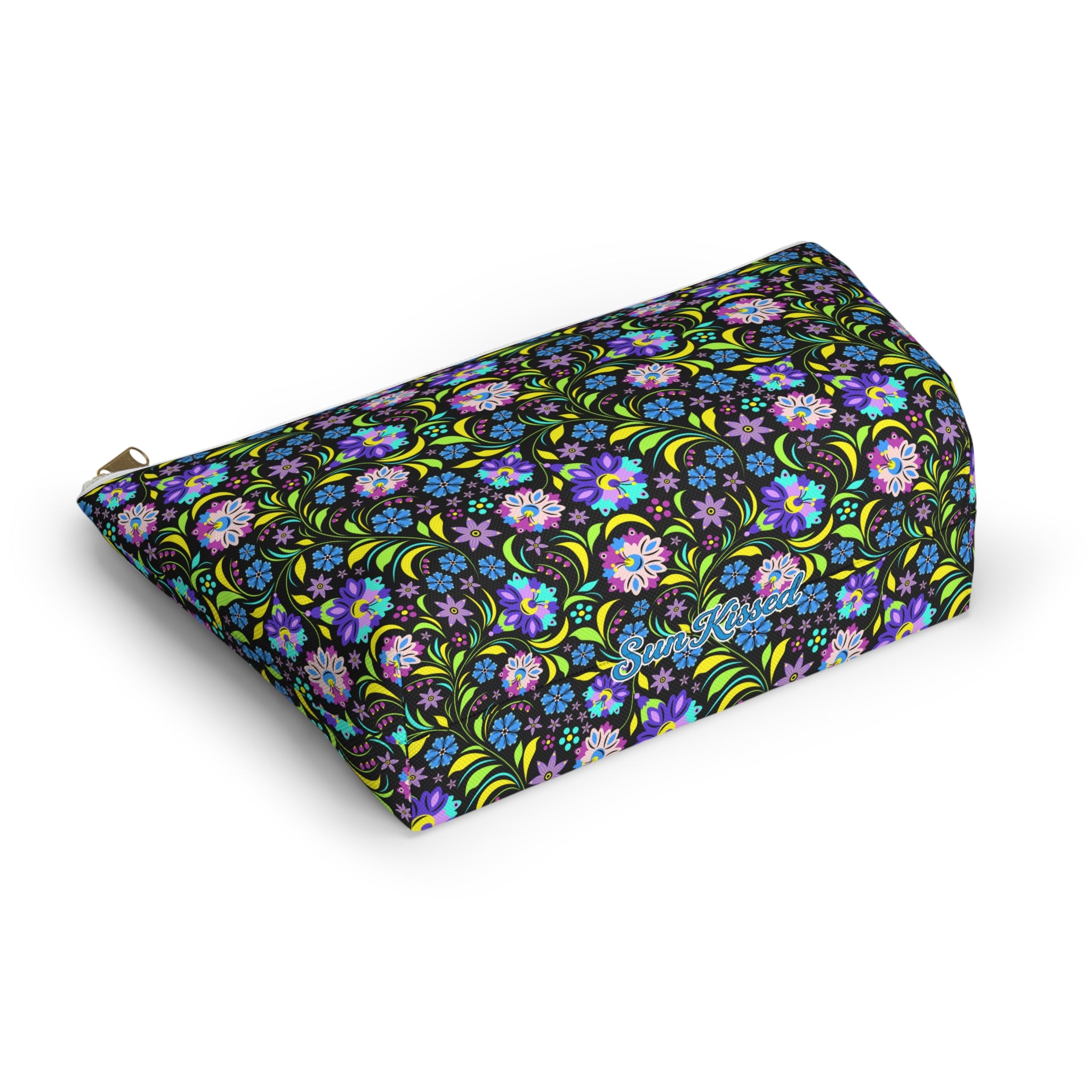 Neon Night Blooms Cosmetic Bag