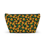Tropical Gardens on Black Cosmetic Bag