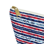 Patriotic Striped Hibiscus Cosmetic Bag