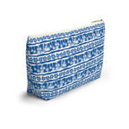 Blue Palm Stripes Cosmetic Bag