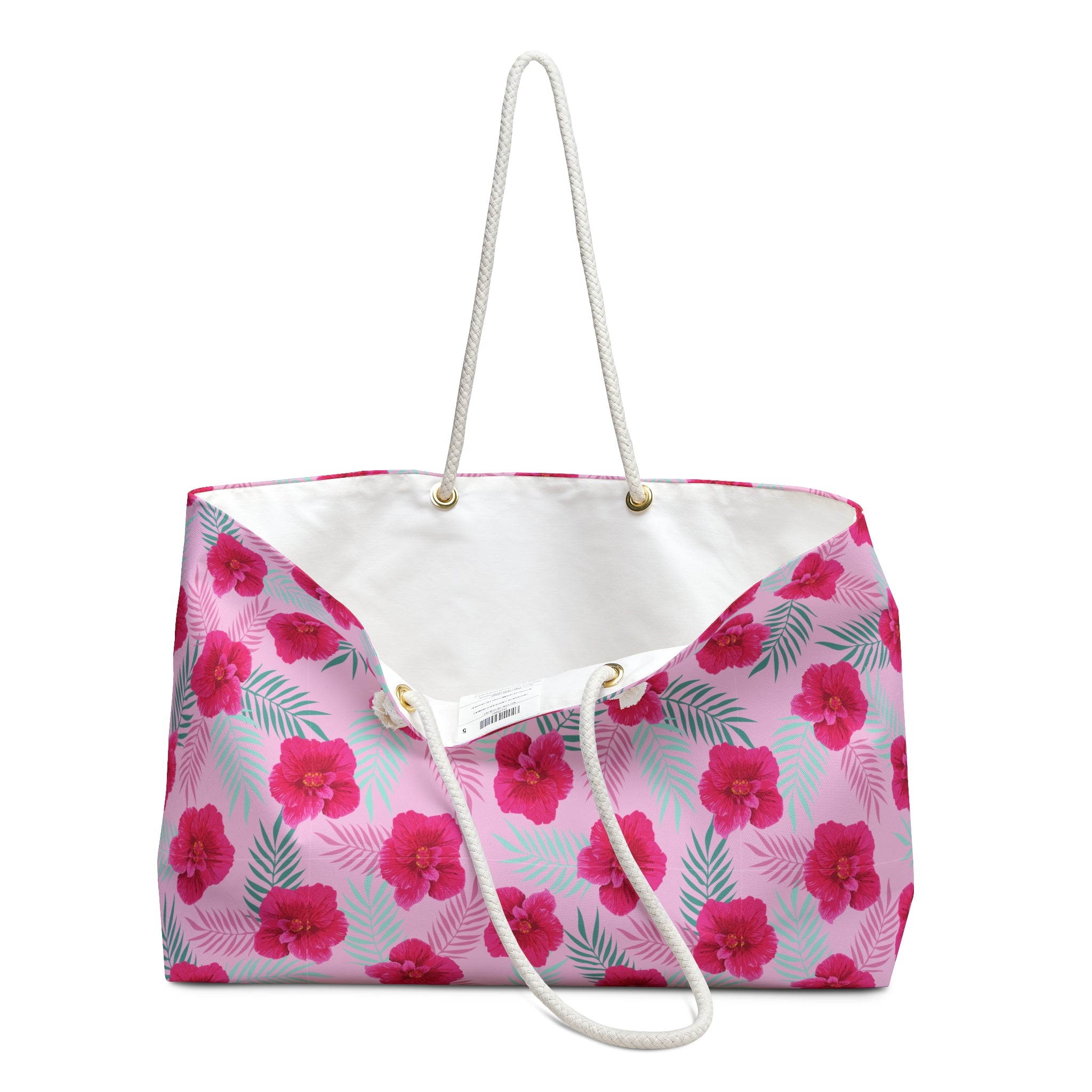 Fuschia Jamaica Flower Weekender Bag